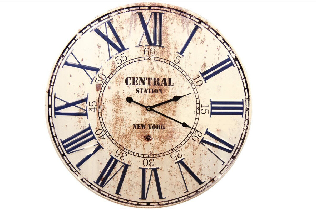 Décoration d'fois Horloge Ancienne Metal Central Station New York 58cm - Métal - Blanc Décoration d'fois Horloge Ancienne Metal Central Station New York 58cm - Métal - Blanc