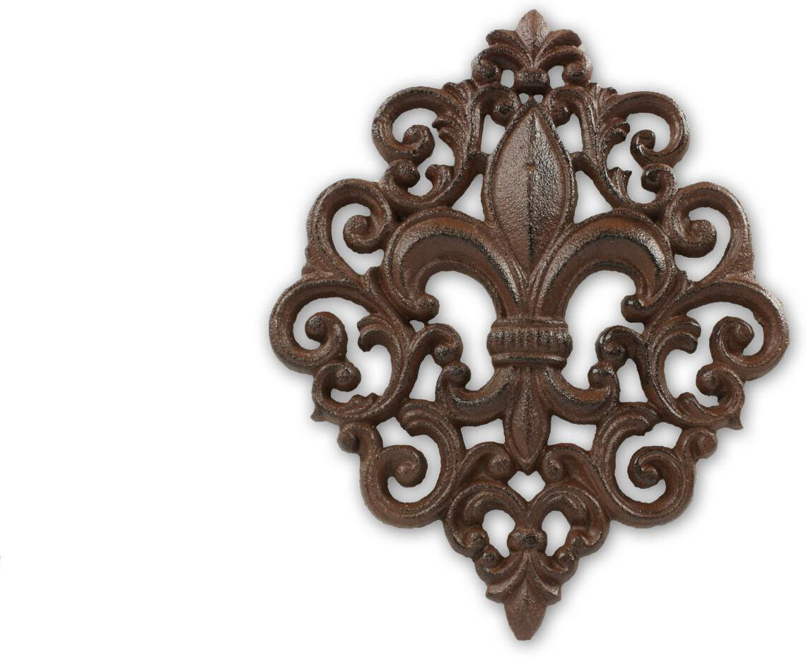 Décoration d'fois Plaque Fleur De Lys Fonte - Marron Décoration d'fois Plaque Fleur De Lys Fonte - Marron