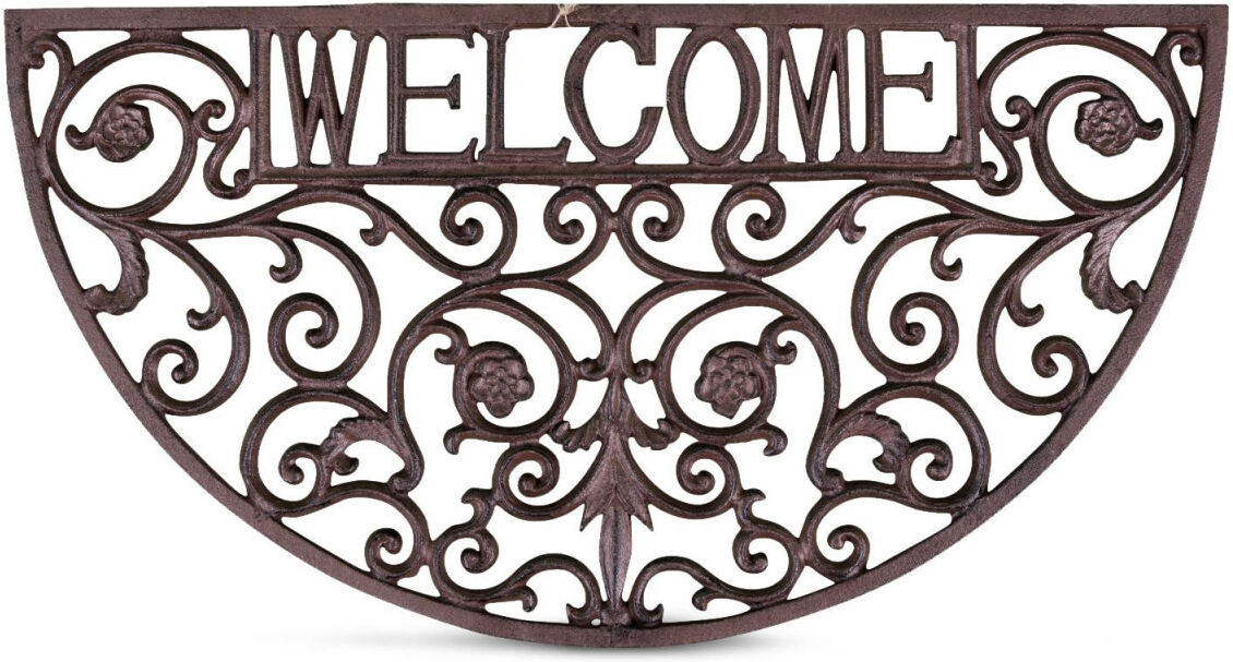 Décoration d'fois Tapis Paillasson Fer Forge Demi Lune Fonte 61.5cm - Marron Décoration d'fois Tapis Paillasson Fer Forge Demi Lune Fonte 61.5cm - Marron