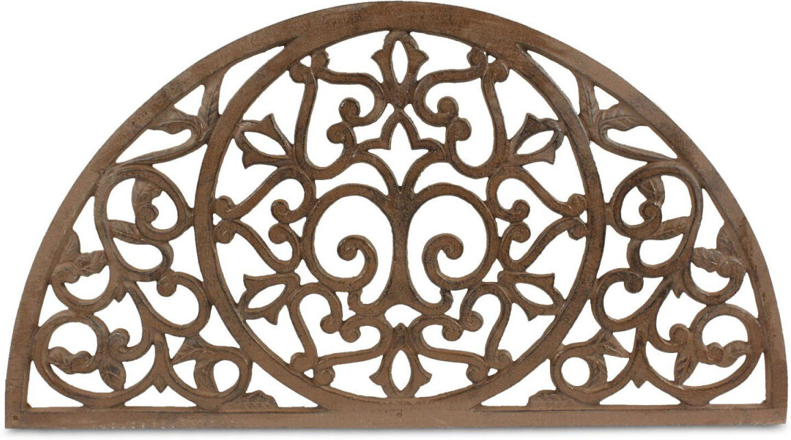 Décoration d'fois Tapis Paillasson Fer Forge Demi Lune Fonte 62.5cm - Marron