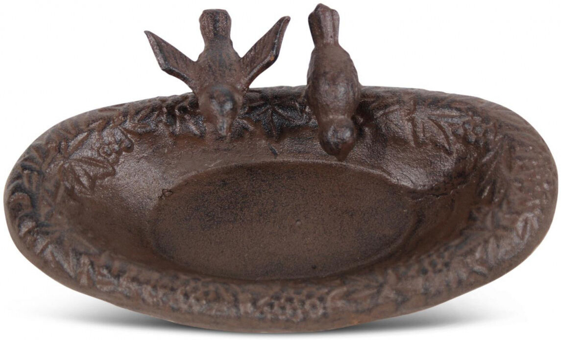 Décoration d'fois Abreuvoir 2 Oiseaux Fonte - Marron Décoration d'fois Abreuvoir 2 Oiseaux Fonte - Marron