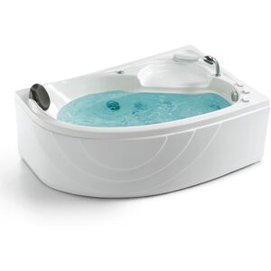 Thalassor Baignoire Balnéo d'angle ICONFORT avec ordinateur bluetooth, réchauffeur d'eau, système Eau+Air, pompe puissante. Equipements de