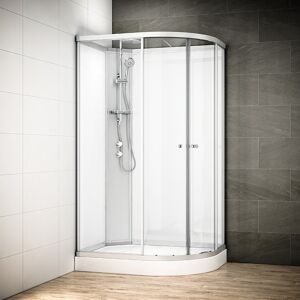 Thalassor Cabine de douche 70 cm d'angle SILVER 70 Blanc asymétrique