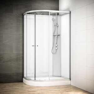 Thalassor Cabine de douche 70 cm SILVER 70 Blanc asymétrique