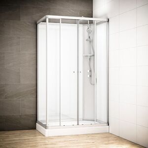 Thalassor Cabine de douche 140 cm SILVER 140 Blanc rectangulaire