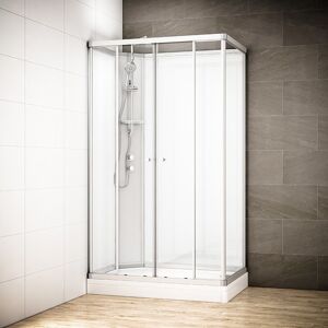 Thalassor Cabine de douche 140 cm SILVER 140 Blanc rectangulaire - Publicité