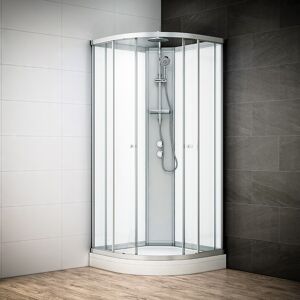 Thalassor Cabine de douche 110 cm d'angle SILVER 110 Blanc quart de rond - Publicité
