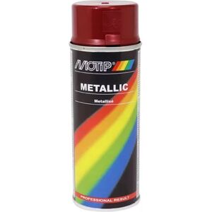 Bombe de peinture métallisée rouge Motip 400ml (Aérosol) - Publicité