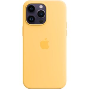 Apple Coque silicone MagSafe Soleil Pâle - iPhone 14 Pro Max - Publicité