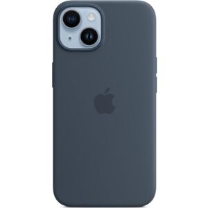 Apple Coque silicone MagSafe Bleu Orage - iPhone 14 - Publicité