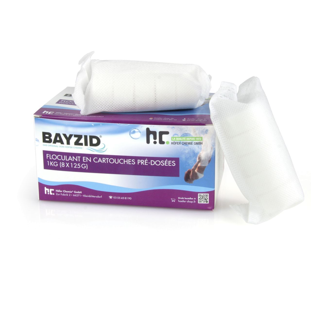 BAYZID 24 kg BAYZID® Cartouches de floculant pré-dosées (8x 125g) (24 x 1 kg)