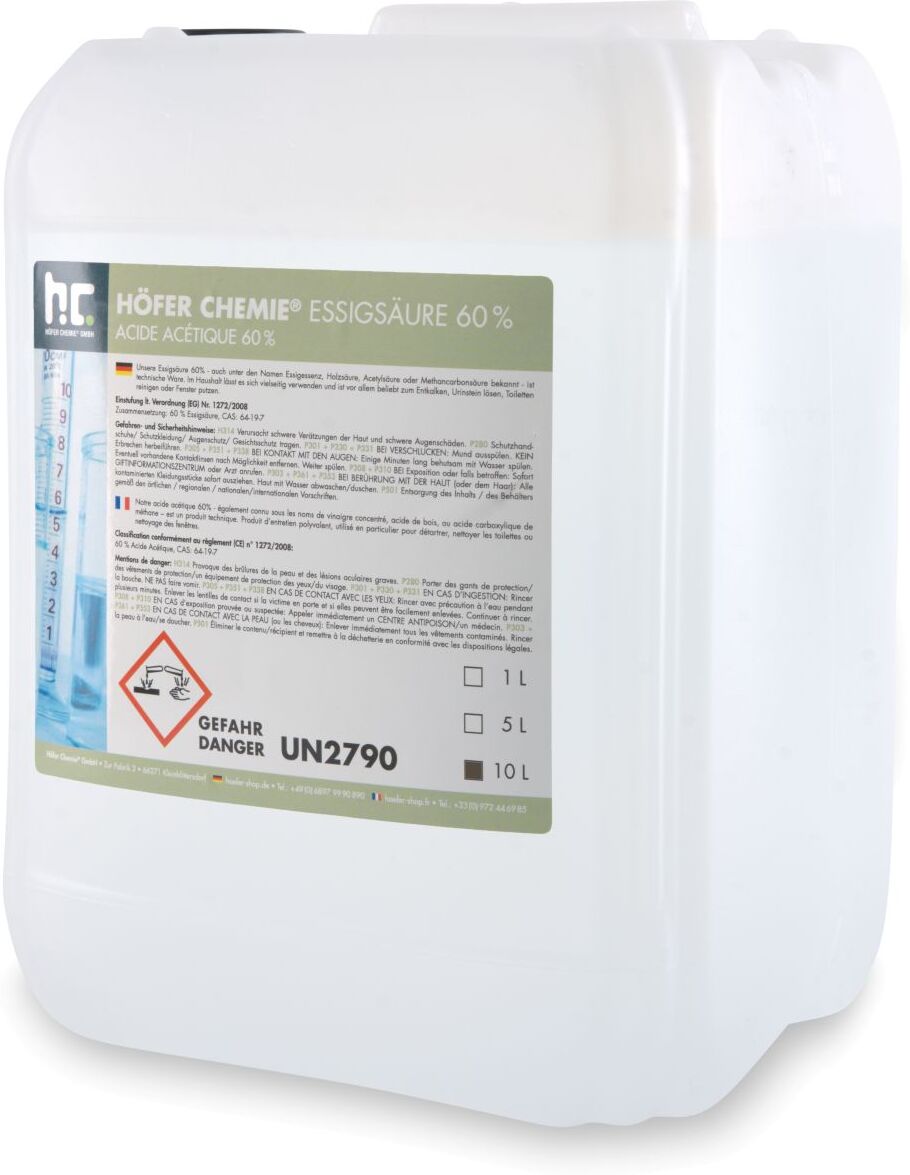 Höfer Chemie 10 l Acide Acétique 60% (1 x 10 l)