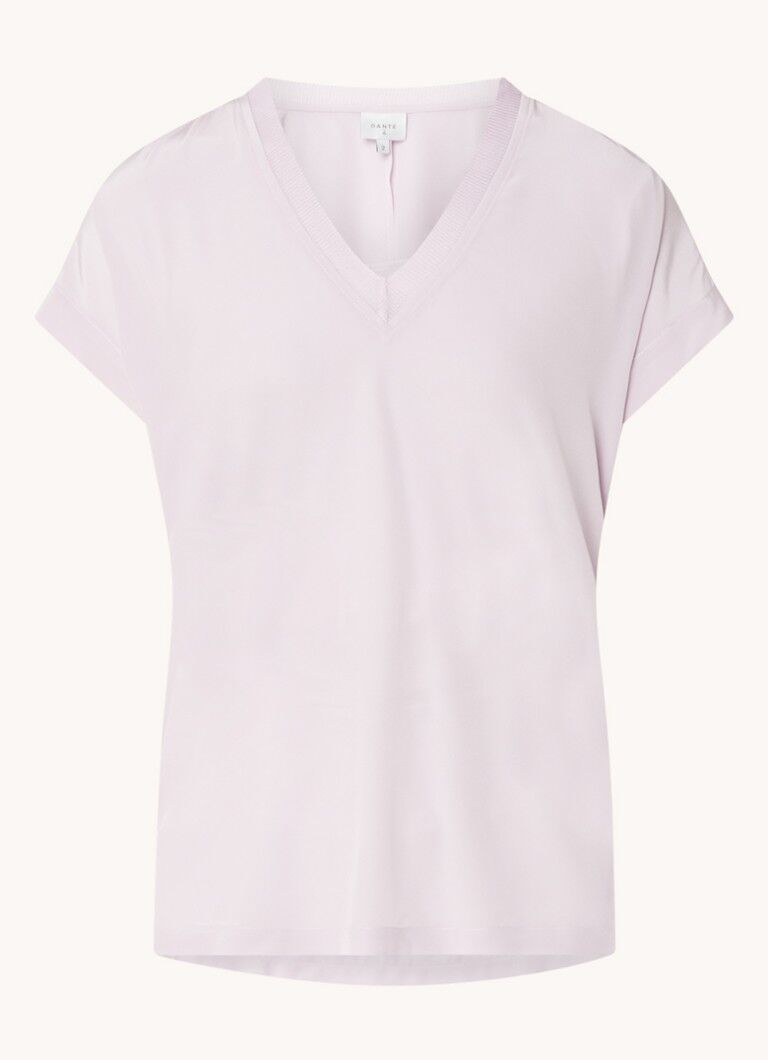 Dante 6 T-shirt semi-transparent Odette avec devant en soie - Lilas
