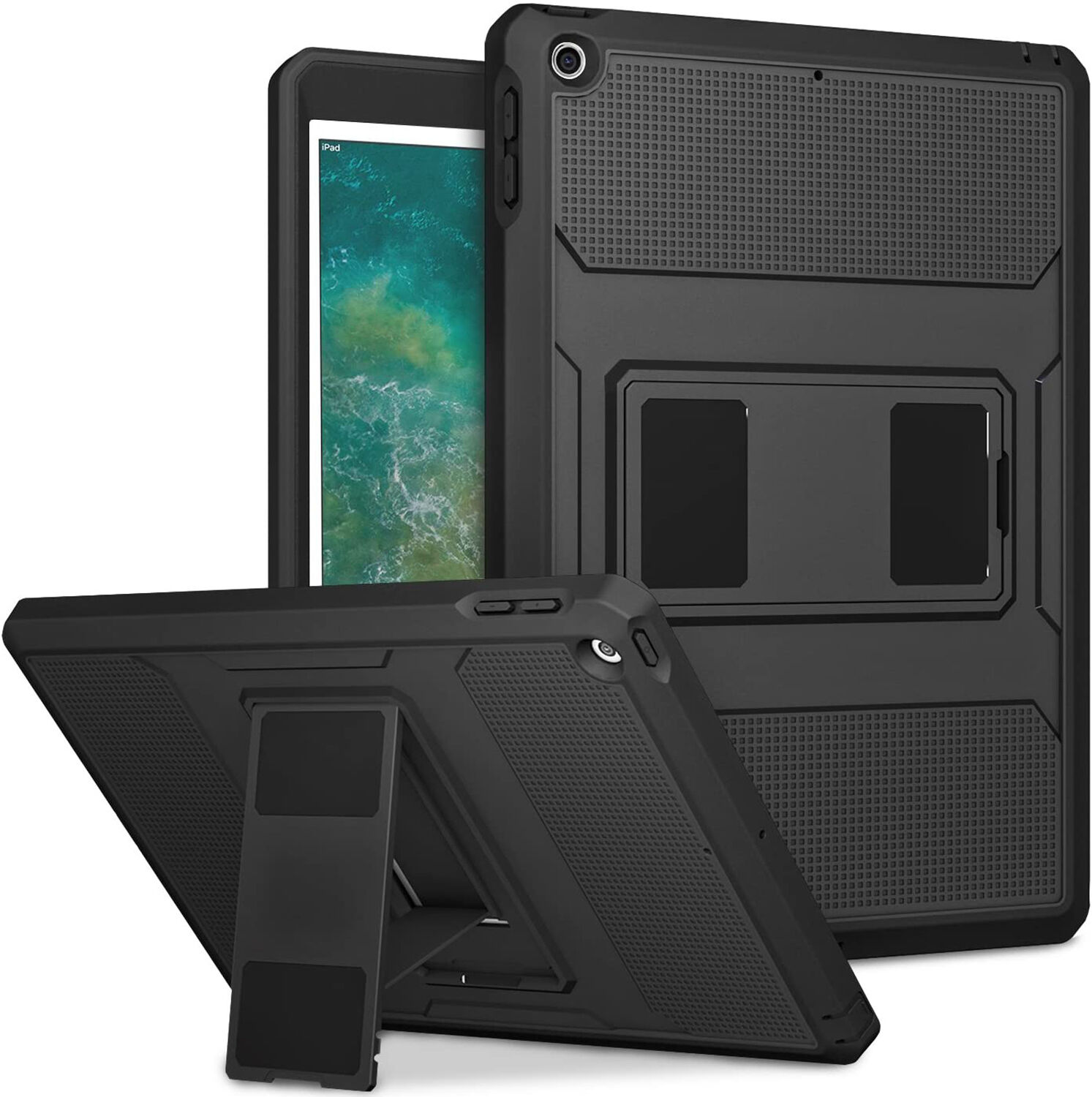 Accezz Coque Rugged Back pour l'iPad (2018) / (2017) - Noir Accezz Coque Rugged Back pour l'iPad (2018) / (2017) - Noir