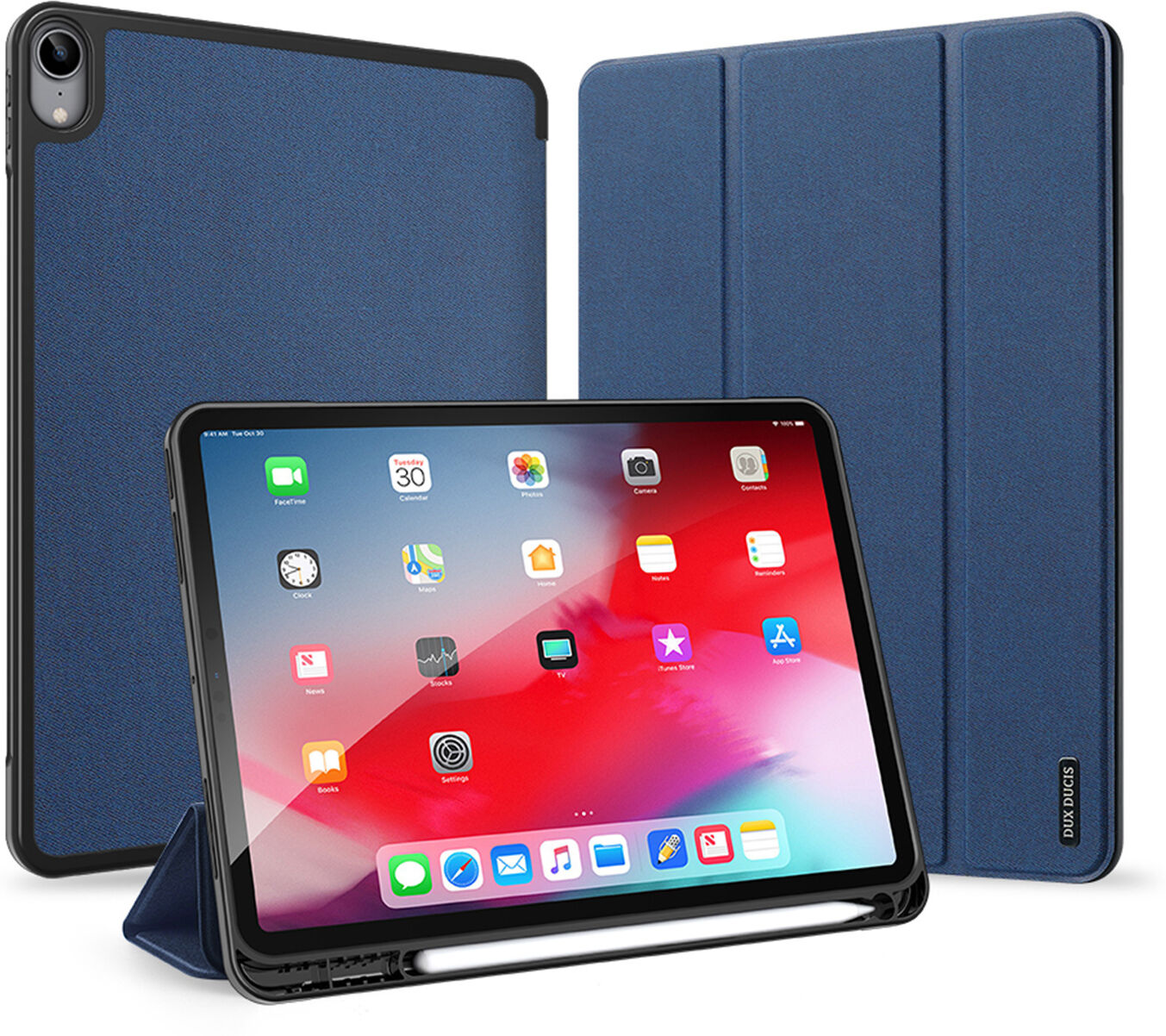 Dux Ducis Étui de téléphone portefeuille Domo pour l'iPad Air (2020) - Bleu foncé Dux Ducis Étui de téléphone portefeuille Domo pour l'iPad Air (2020) - Bleu foncé