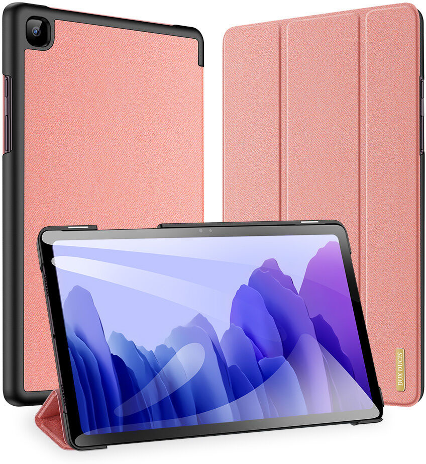 Dux Ducis Étui de téléphone portefeuille Domo pour le Samsung Galaxy Tab A7 - Rose Champagne Dux Ducis Étui de téléphone portefeuille Domo pour le Samsung Galaxy Tab A7 - Rose Champagne