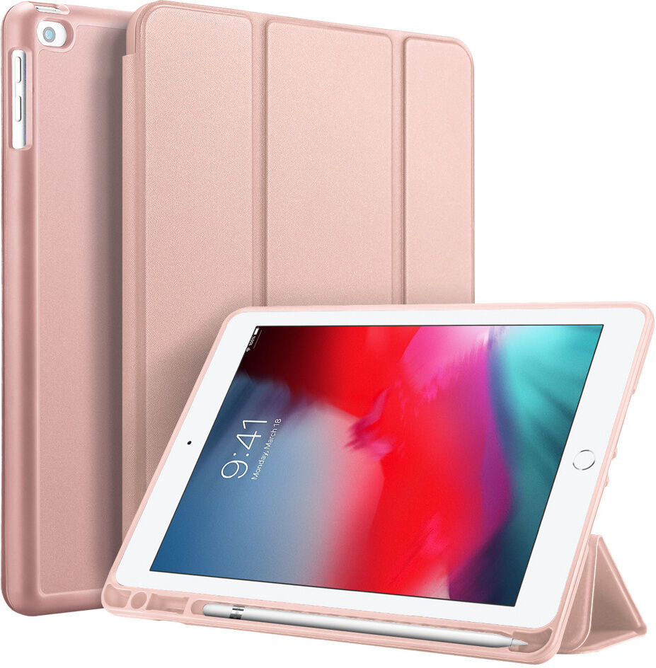 Accezz Étui à rabat Smart Silicone pour l'iPad (2018) / (2017) / Air (2) - Rose Champagne