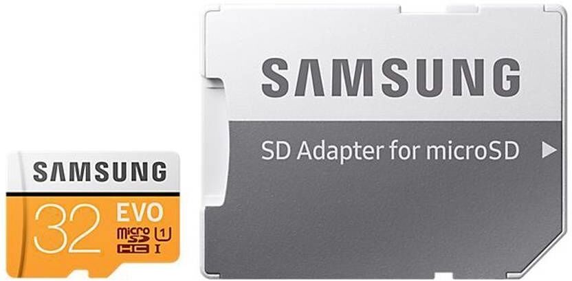 Samsung Carte mémoire EVO microSDHC 32 Go de classe 10 + adaptateur Samsung Carte mémoire EVO microSDHC 32 Go de classe 10 + adaptateur