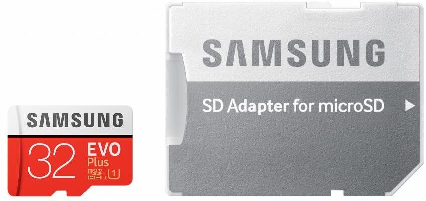 Samsung Carte mémoire EVO Plus microSDHC 32 Go de classe 10 + adaptateur Samsung Carte mémoire EVO Plus microSDHC 32 Go de classe 10 + adaptateur