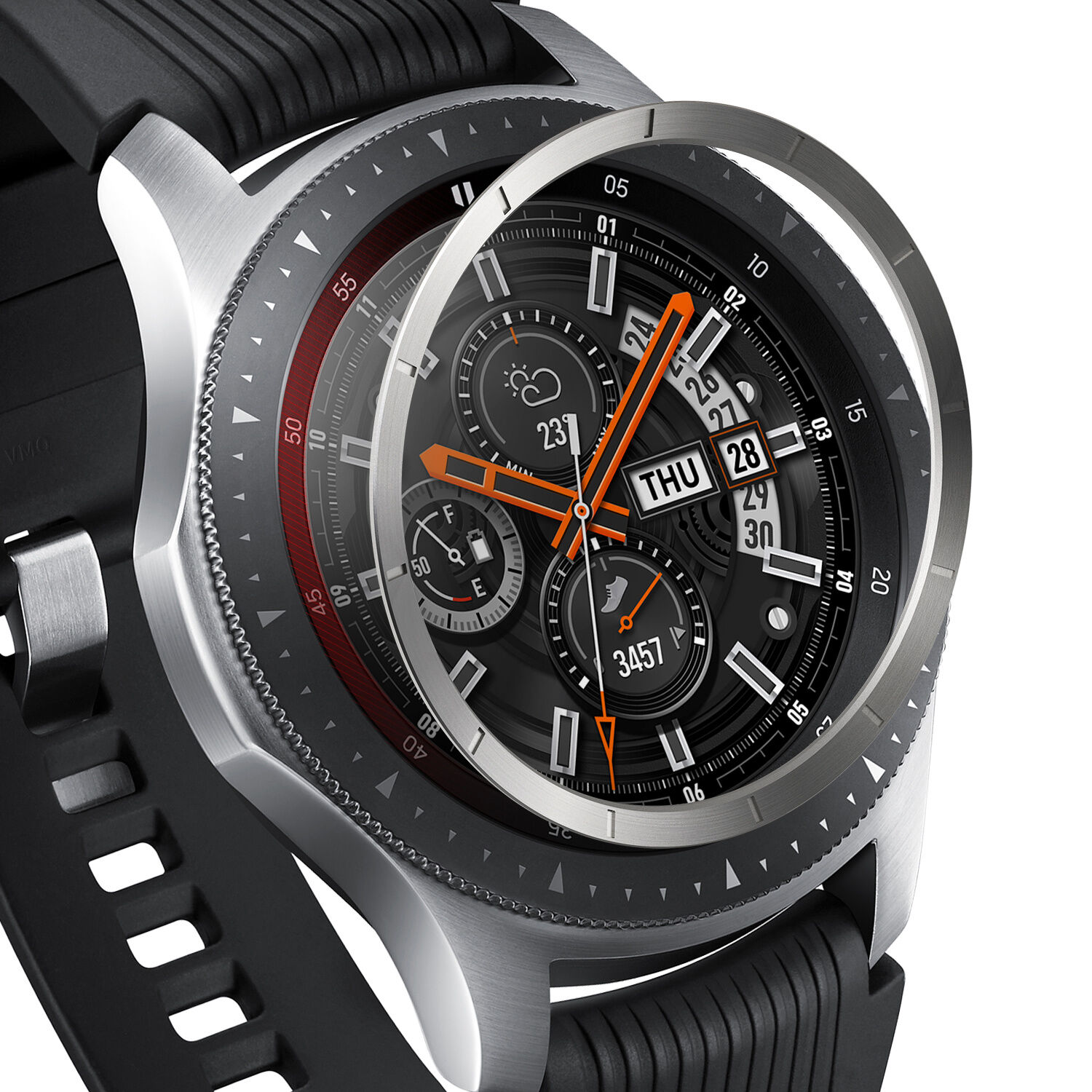 Ringke Style de lunette interne Galaxy Watch 46mm / Gear S3 Frontier / S3 Classic - Argent