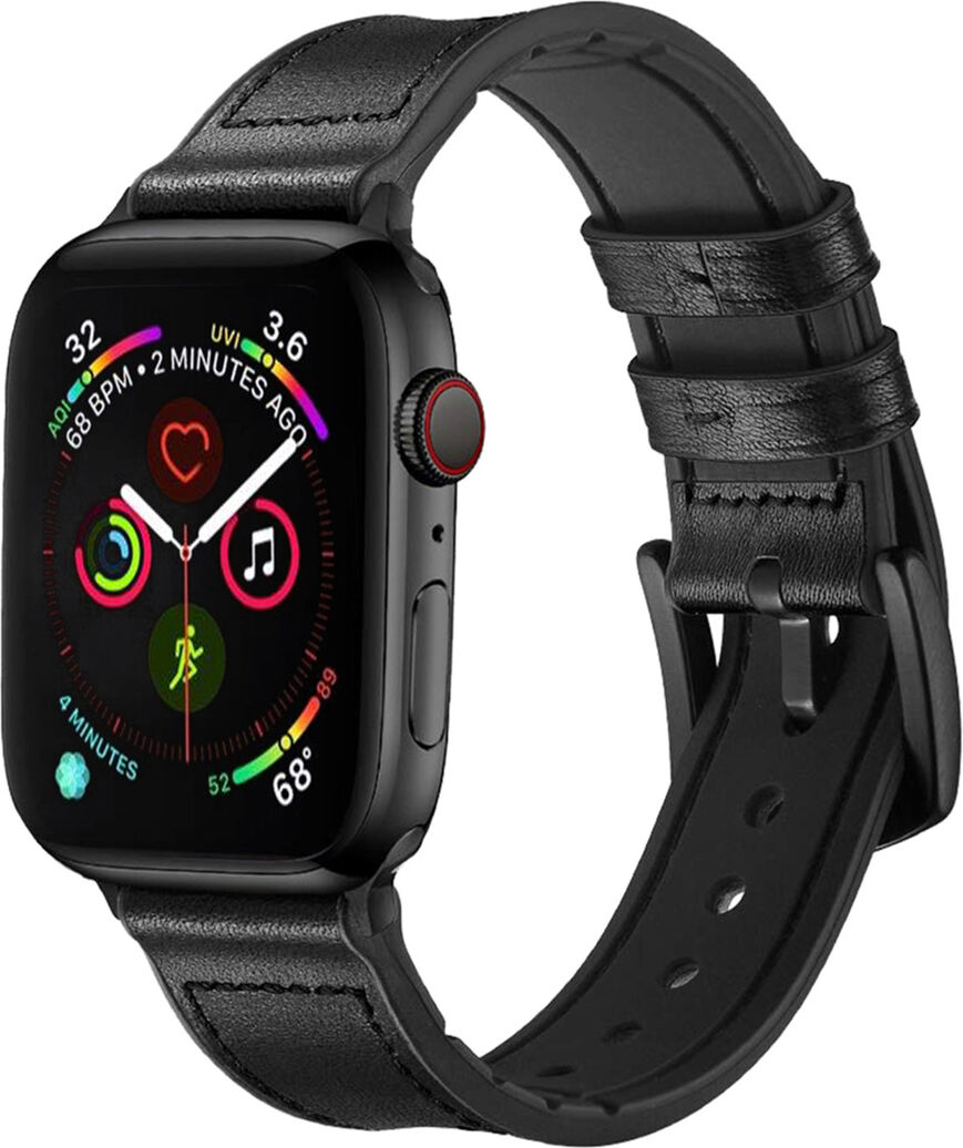 iMoshion Bracelet en cuir véritable pour l'Apple Watch Series 1-6 / SE - 38/40mm - Noir iMoshion Bracelet en cuir véritable pour l'Apple Watch Series 1-6 / SE - 38/40mm - Noir