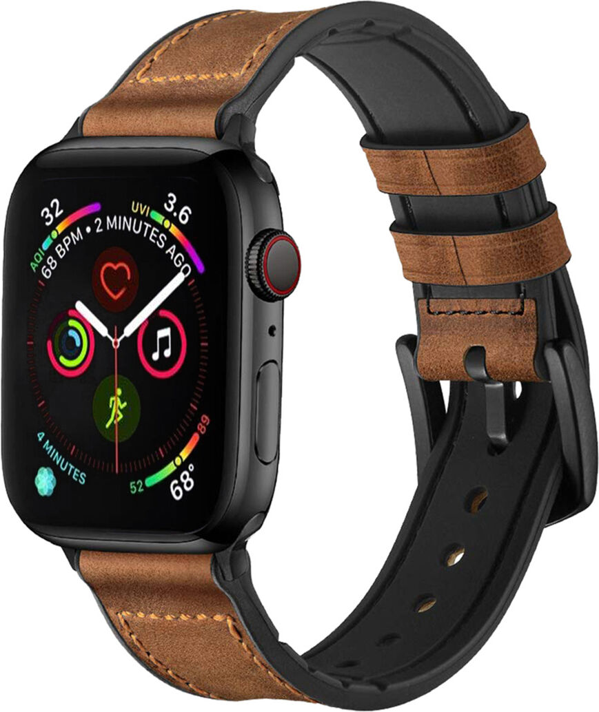 iMoshion Bracelet en cuir véritable pour l'Apple Watch Series 1-6 / SE - 42/44mm - Brun