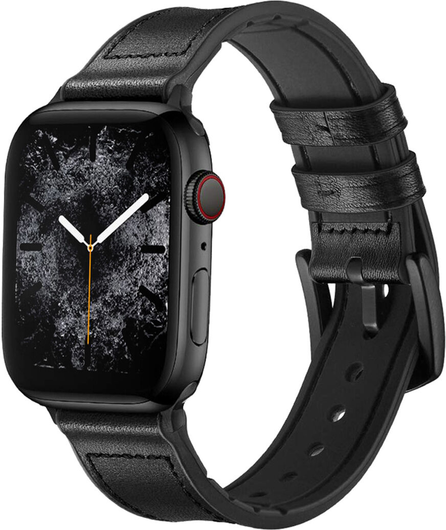 iMoshion Bracelet en cuir véritable pour l'Apple Watch Series 1-6 / SE - 42/44mm - Noir iMoshion Bracelet en cuir véritable pour l'Apple Watch Series 1-6 / SE - 42/44mm - Noir
