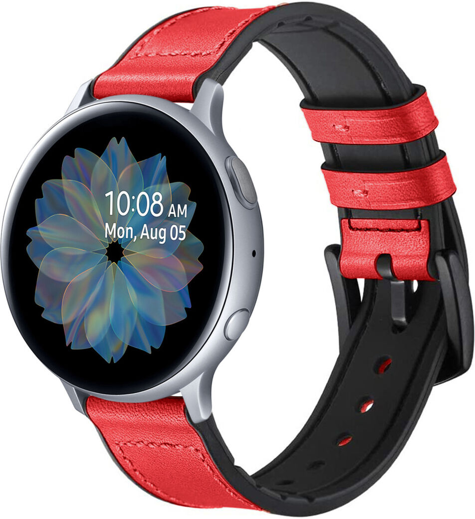 iMoshion Bracelet en cuir véritable Samsung Galaxy Watch 40/42mm / Active 2 42/44mm - Rouge