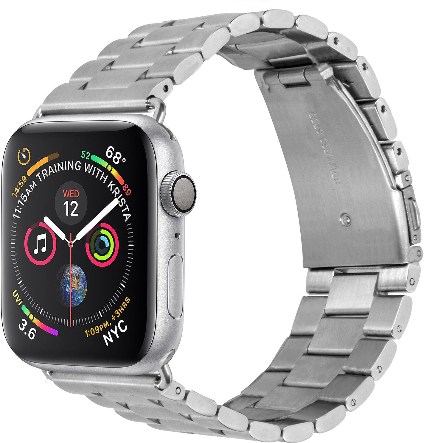 iMoshion Bracelet en acier pour l'Apple Watch Series 1-6 / SE - 38/40mm - Argent iMoshion Bracelet en acier pour l'Apple Watch Series 1-6 / SE - 38/40mm - Argent
