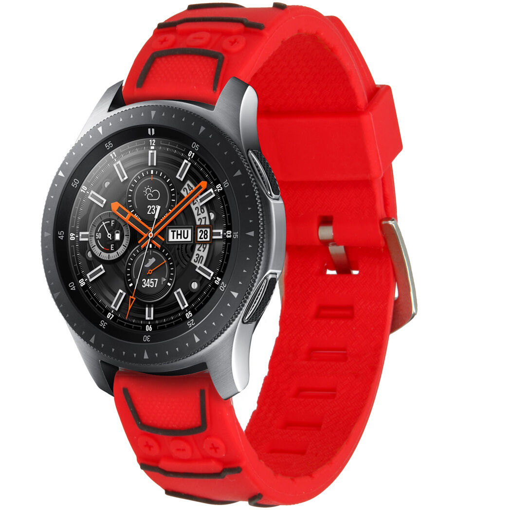 iMoshion Bracelet en silicone design pour le Samsung Galaxy Watch 46 mm / Watch 3 45mm - Rouge