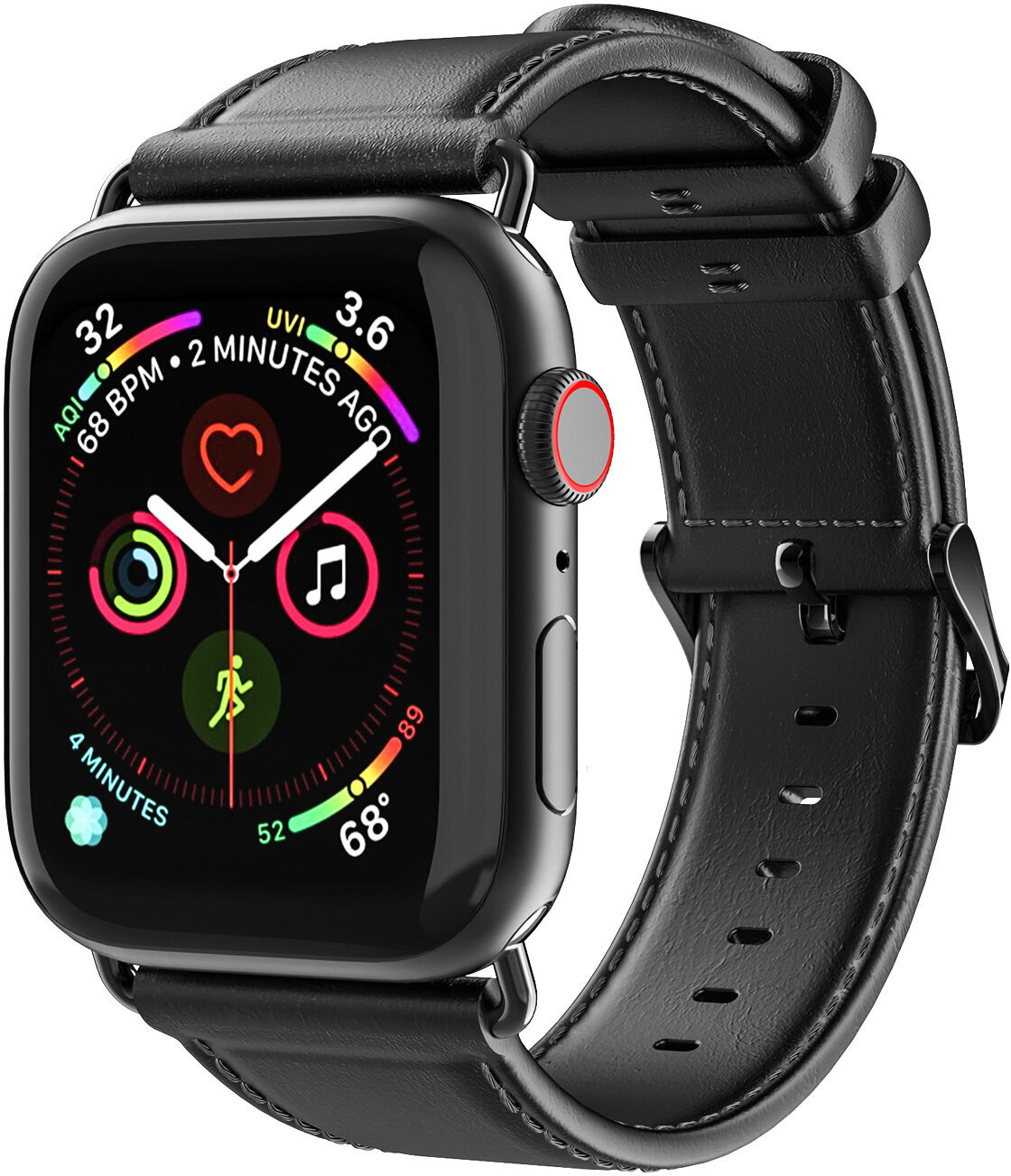 Dux Ducis Bracelet en cuir pour l'Apple Watch Series 1-6 / SE - 38/40mm - Noir Dux Ducis Bracelet en cuir pour l'Apple Watch Series 1-6 / SE - 38/40mm - Noir