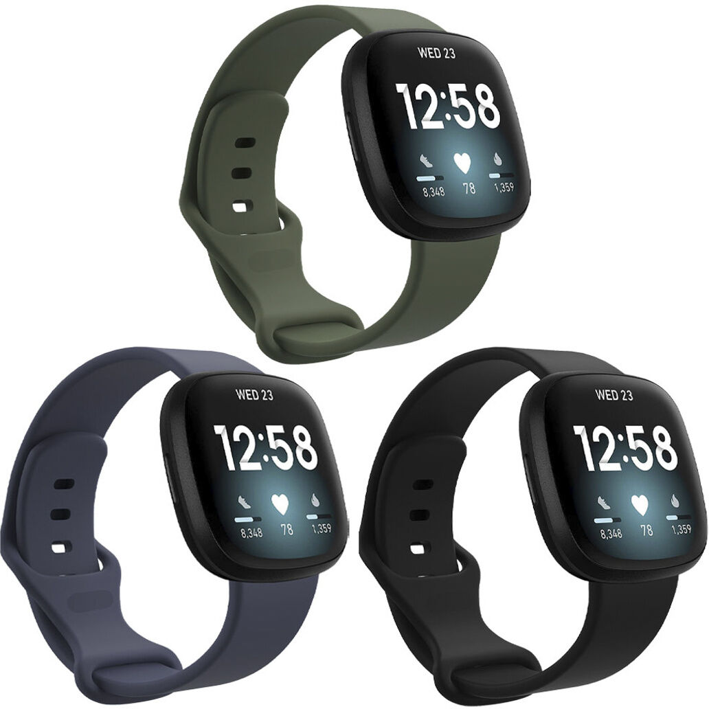 iMoshion Multipack bracelet silicone pour le Fitbit Sense / Versa 3 - Noir / Vert / Bleu iMoshion Multipack bracelet silicone pour le Fitbit Sense / Versa 3 - Noir / Vert / Bleu