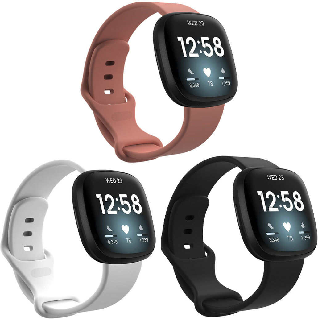 iMoshion Multipack bracelet silicone pour le Fitbit Sense / Versa 3 - Noir / Blanc / Orange iMoshion Multipack bracelet silicone pour le Fitbit Sense / Versa 3 - Noir / Blanc / Orange