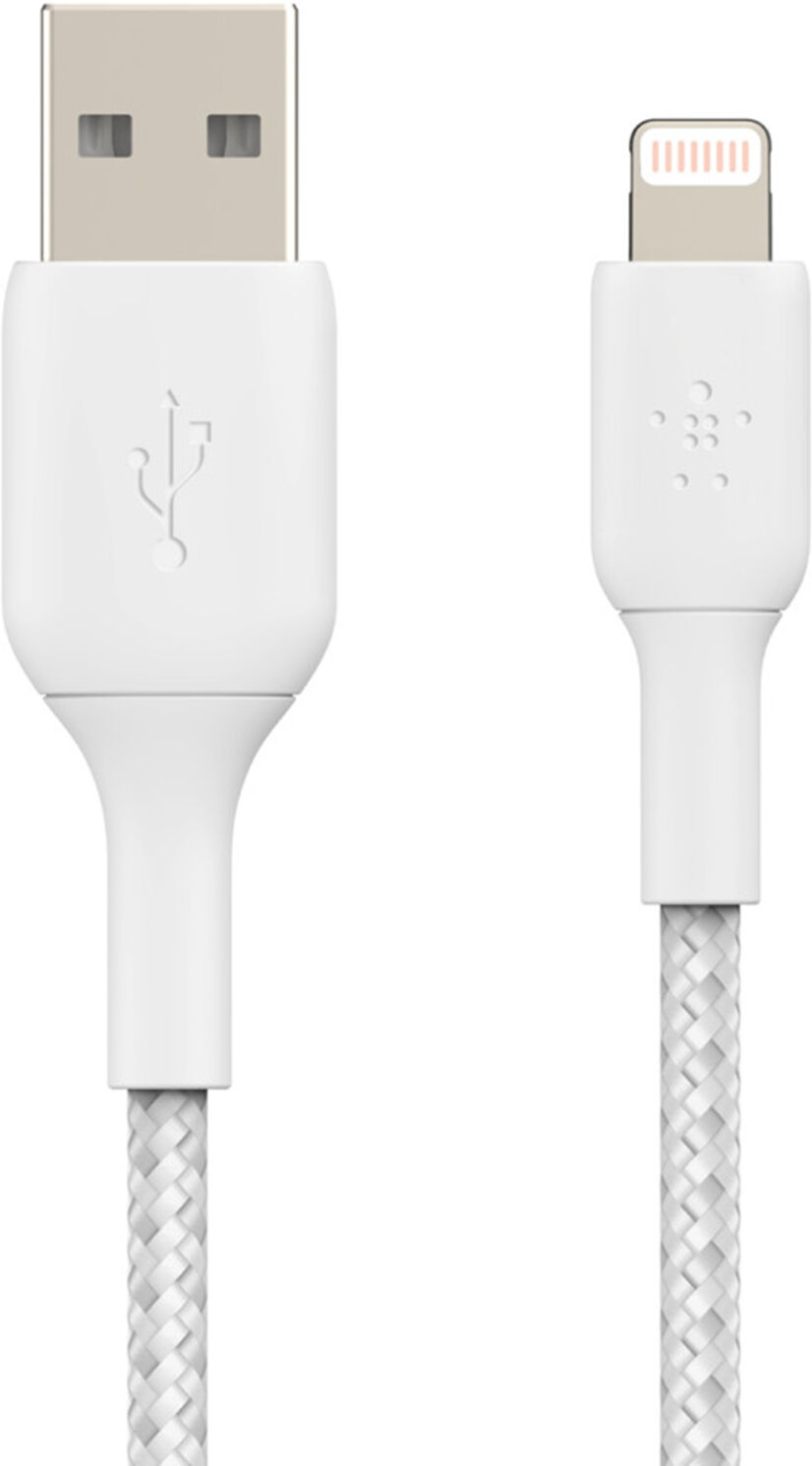 Belkin Boost↑Charge™ Braided Lightning vers câble USB - 0,15 mètre - Blanc Belkin Boost↑Charge™ Braided Lightning vers câble USB - 0,15 mètre - Blanc