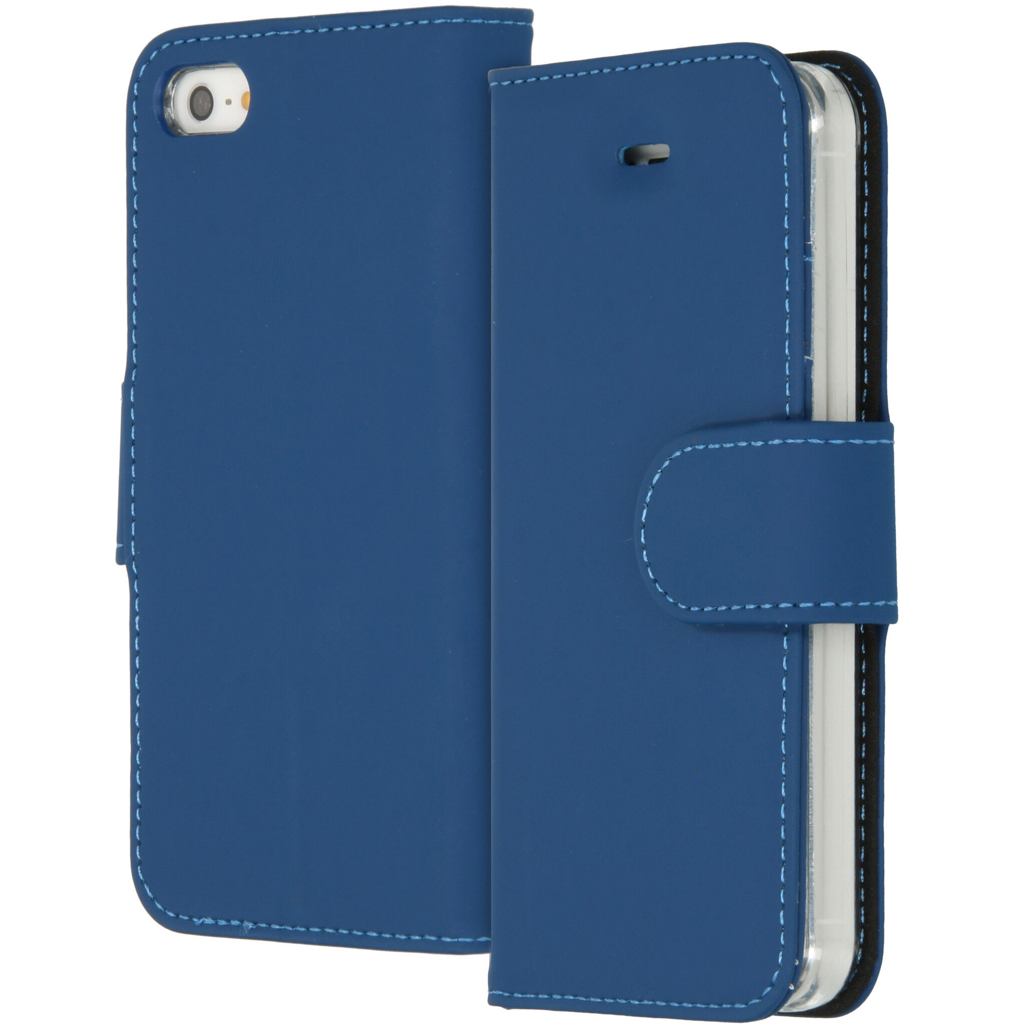 Accezz Étui de téléphone portefeuille Wallet pour l'iPhone SE / 5 / 5s - Bleu