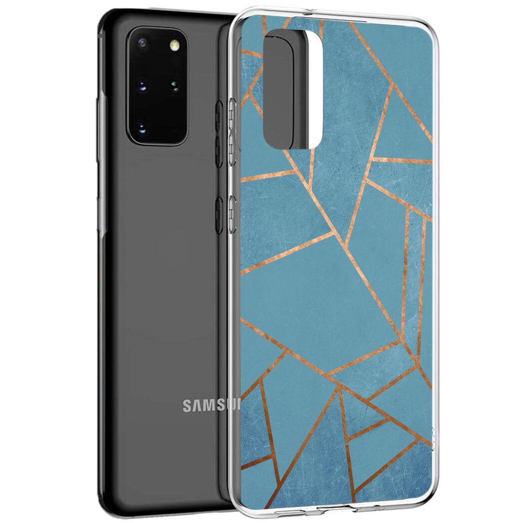 iMoshion Coque Design pour le Samsung Galaxy S20 Plus - Cuive graphique - Bleu / Dorée