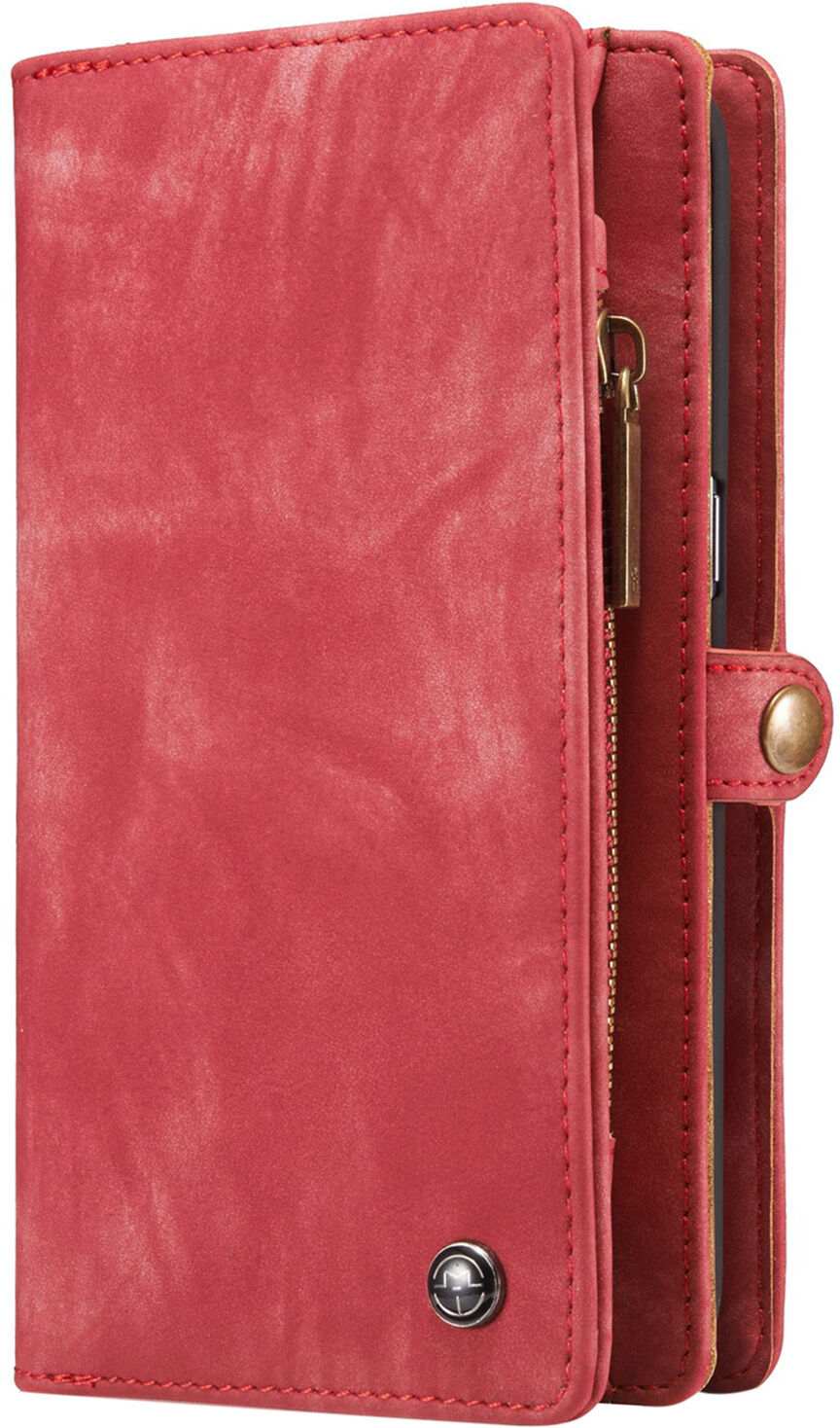 CaseMe Etui de téléphone de luxe en cuir deux en un pour le Samsung Galaxy S7 Edge - Rouge CaseMe Etui de téléphone de luxe en cuir deux en un pour le Samsung Galaxy S7 Edge - Rouge