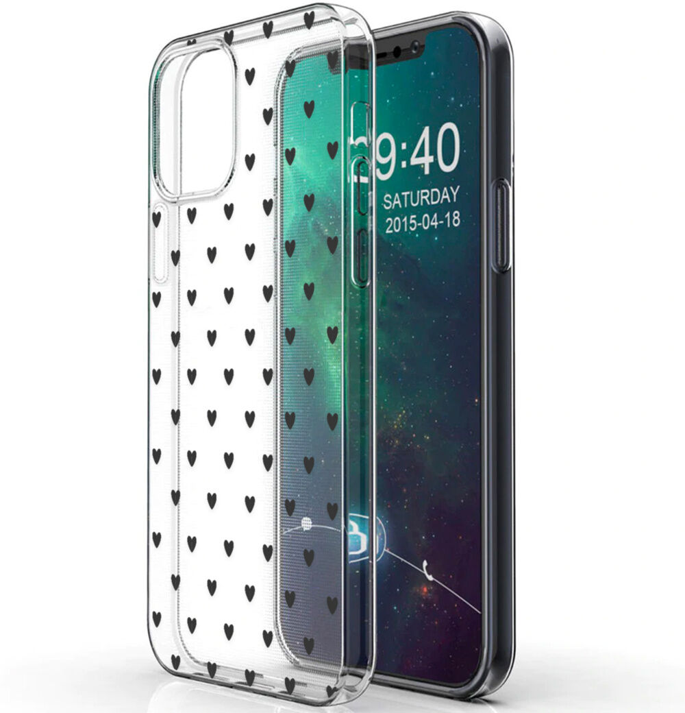 iMoshion Coque Design pour l'iPhone 12 Mini - Cœurs - Noir iMoshion Coque Design pour l'iPhone 12 Mini - Cœurs - Noir