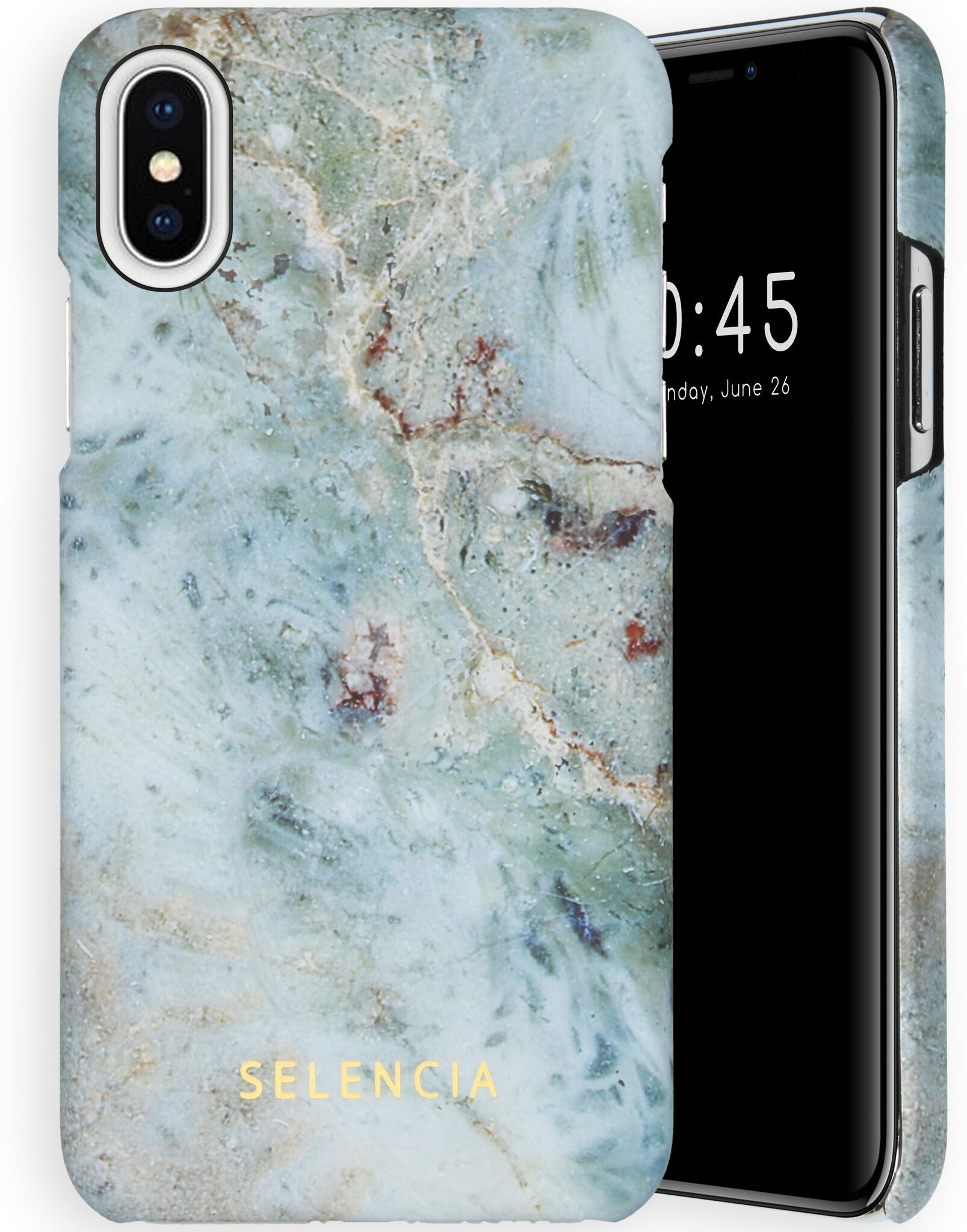 Selencia Coque Maya Fashion pour l'iPhone Xs / X - Marble Blue