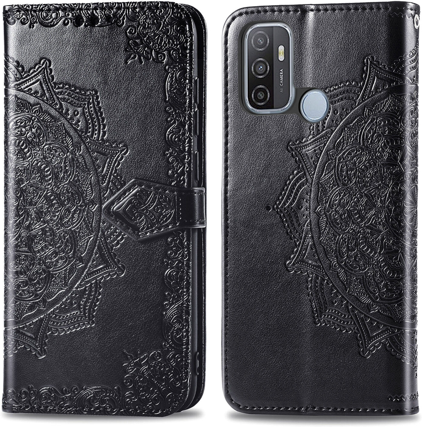 iMoshion Etui de téléphone portefeuille Mandala pour le Oppo A53 / Oppo A53s - Noir iMoshion Etui de téléphone portefeuille Mandala pour le Oppo A53 / Oppo A53s - Noir