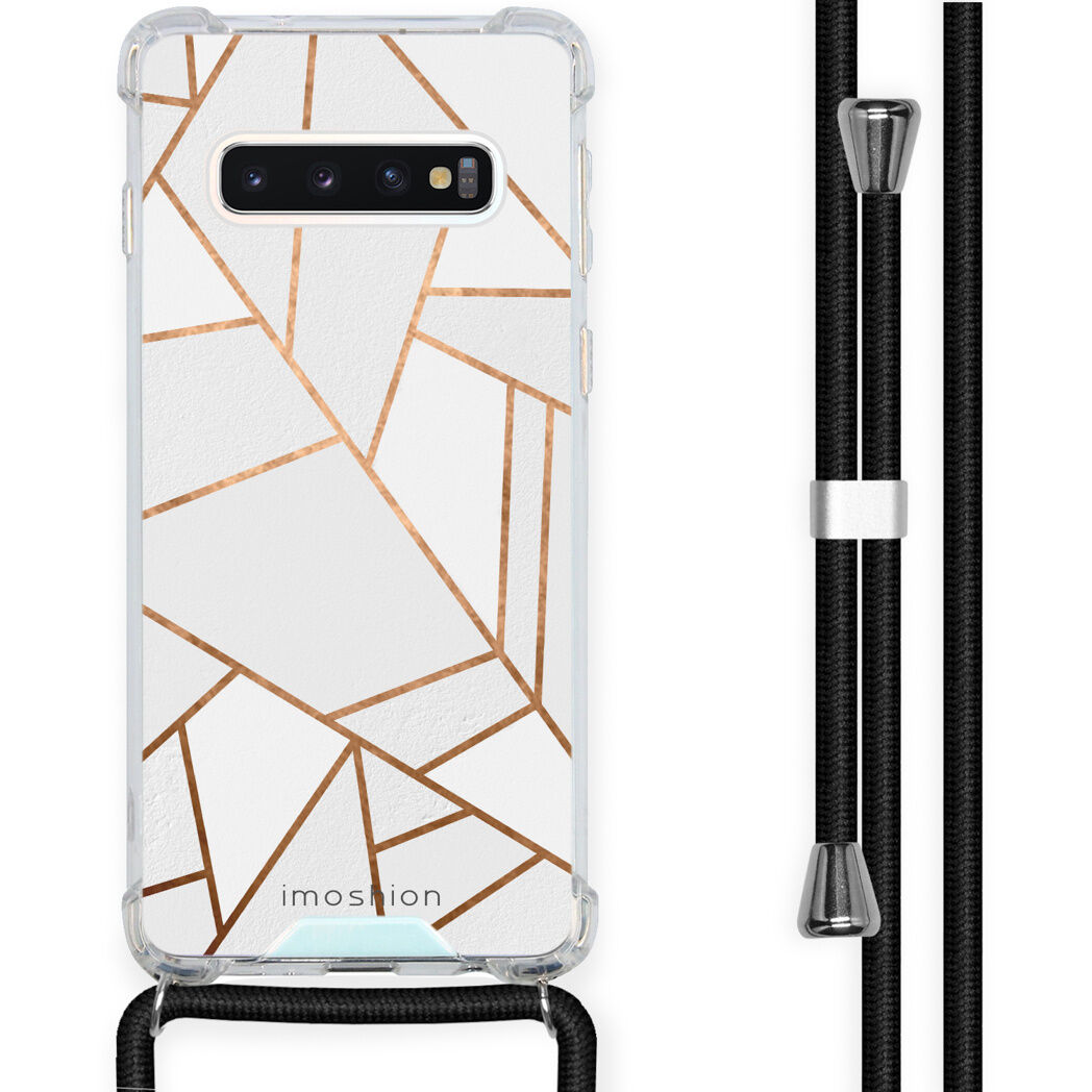 iMoshion Coque Design avec cordon pour le Samsung Galaxy S10 - Cuive graphique - Blanc / Dorée iMoshion Coque Design avec cordon pour le Samsung Galaxy S10 - Cuive graphique - Blanc / Dorée