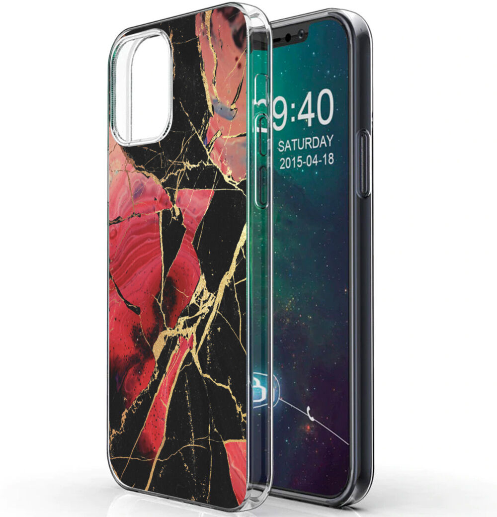 iMoshion Coque Design pour l'iPhone 12 (Pro) - Marbre - Rouge iMoshion Coque Design pour l'iPhone 12 (Pro) - Marbre - Rouge