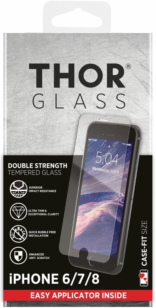 THOR Protection d'écran Case-Fit + cadre Easy Apply pour l'iPhone 8 / 7 / 6s / 6