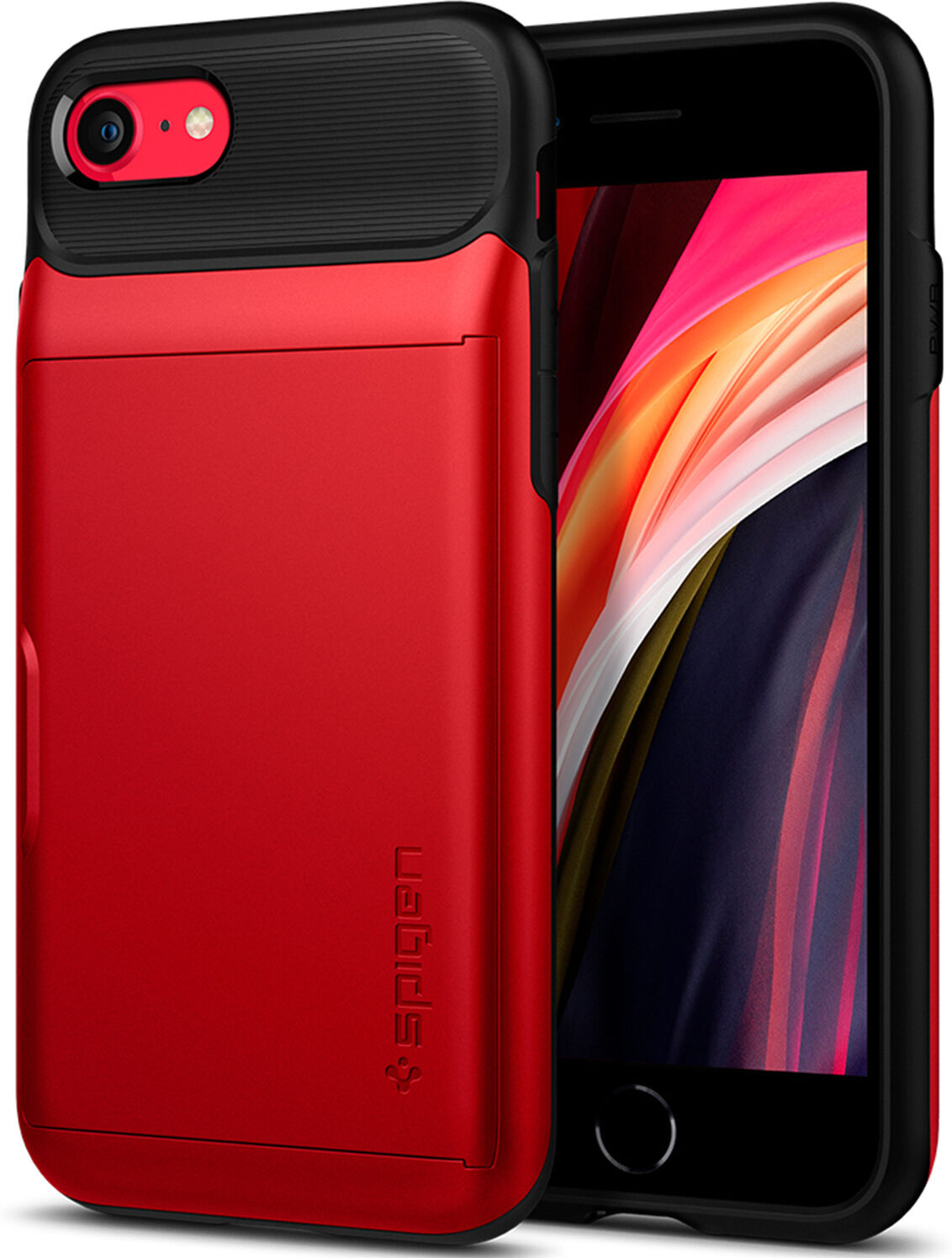 Spigen Coque Slim Armor Wallet pour l'iPhone SE (2020) / 8 / 7 - Rouge Spigen Coque Slim Armor Wallet pour l'iPhone SE (2020) / 8 / 7 - Rouge