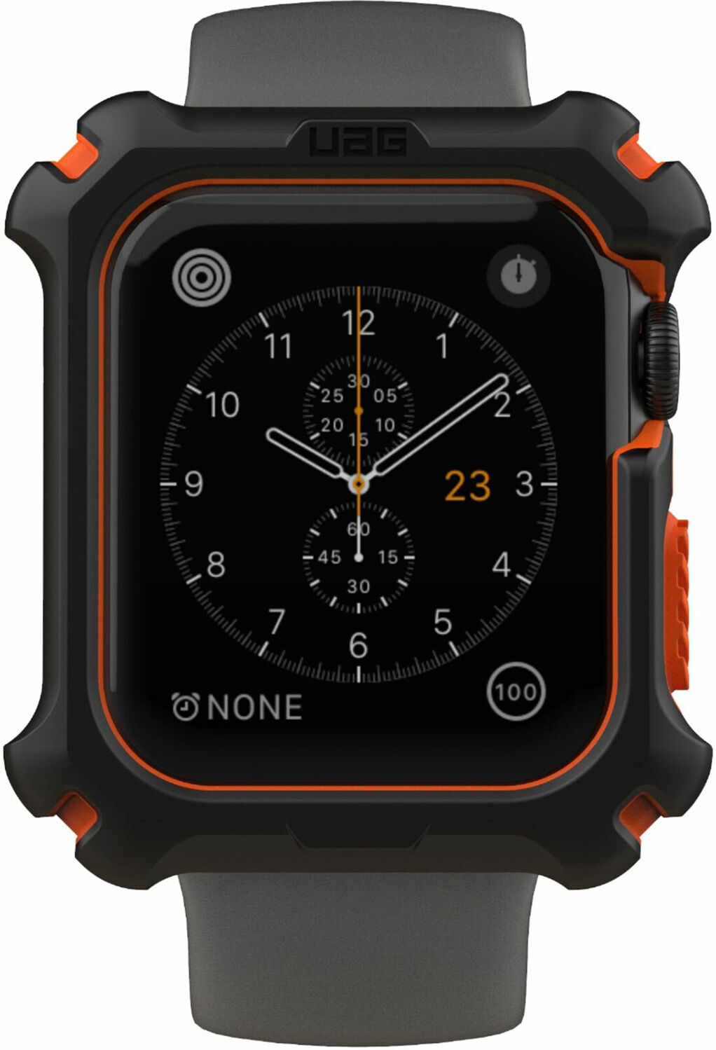 UAG Coque rigide Rugged pour l'Apple Watch 44 mm - Orange Noir UAG Coque rigide Rugged pour l'Apple Watch 44 mm - Orange Noir