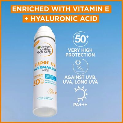 Garnier Ambre Solaire SPF50 Spray Protecteur Solaire Transparent - Publicité Garnier Ambre Solaire SPF50 Spray Protecteur Solaire Transparent - Publicité