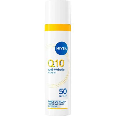 Nivea Crème Solaire Q10 Anti-wrinkle Expert Daily Uv Fluid Spf50 40 Ml White / Yellow One Size male - Publicité Nivea Crème Solaire Q10 Anti-wrinkle Expert Daily Uv Fluid Spf50 40 Ml White / Yellow One Size male - Publicité