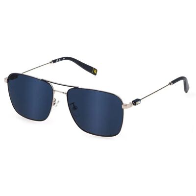 Fila Lunettes De Soleil Sfi456 Sh.Palladium / Matt Avio Blue / CAT3 Homme - Publicité Fila Lunettes De Soleil Sfi456 Sh.Palladium / Matt Avio Blue / CAT3 Homme - Publicité