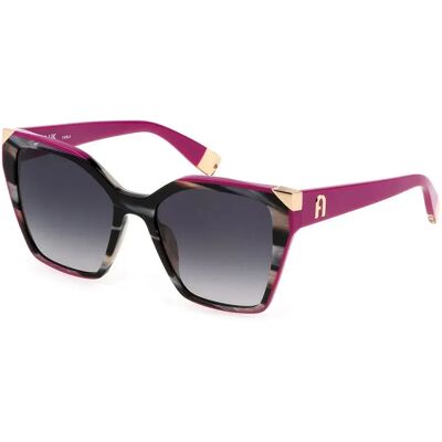 Furla Lunettes De Soleil Pour Femme Sfu686v Beige Horn / Black Smoke Gradient / CAT3 - Publicité Furla Lunettes De Soleil Pour Femme Sfu686v Beige Horn / Black Smoke Gradient / CAT3 - Publicité