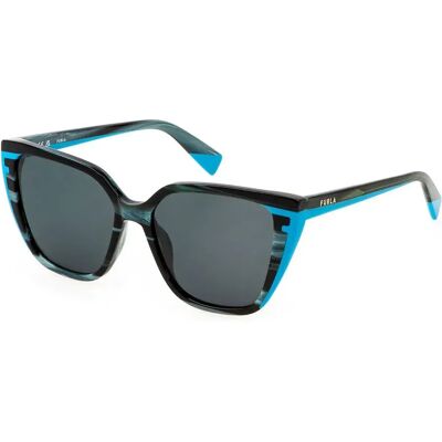 Furla Lunettes De Soleil Pour Femme Sfu782 Shiny Green Horn Green / CAT3 - Publicité Furla Lunettes De Soleil Pour Femme Sfu782 Shiny Green Horn Green / CAT3 - Publicité